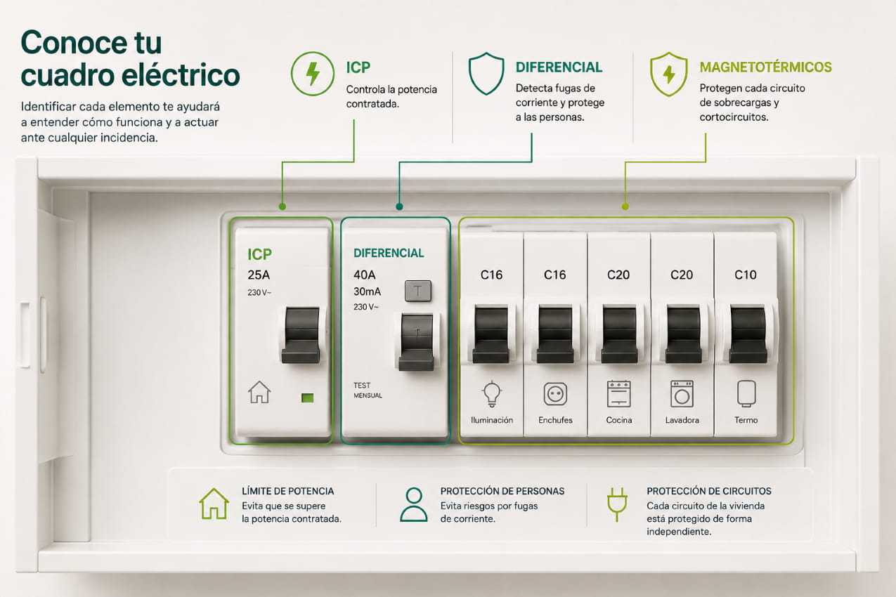 Partes del cuadro eléctrico