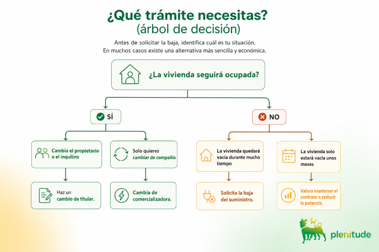Qué tramite necesitas en función de si la vivienda estará ocupada o vacía - infografía